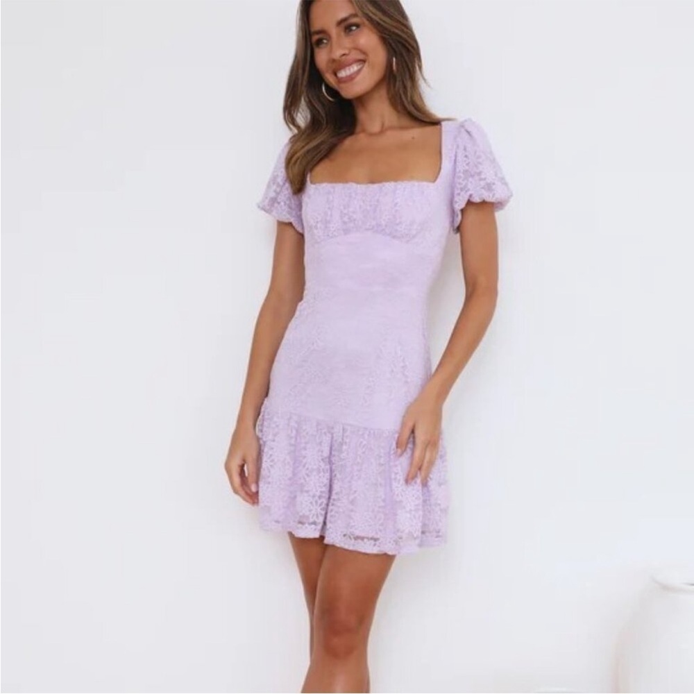 Hello Molly Little Moment Lilac Mini Dress Open Back Size 8